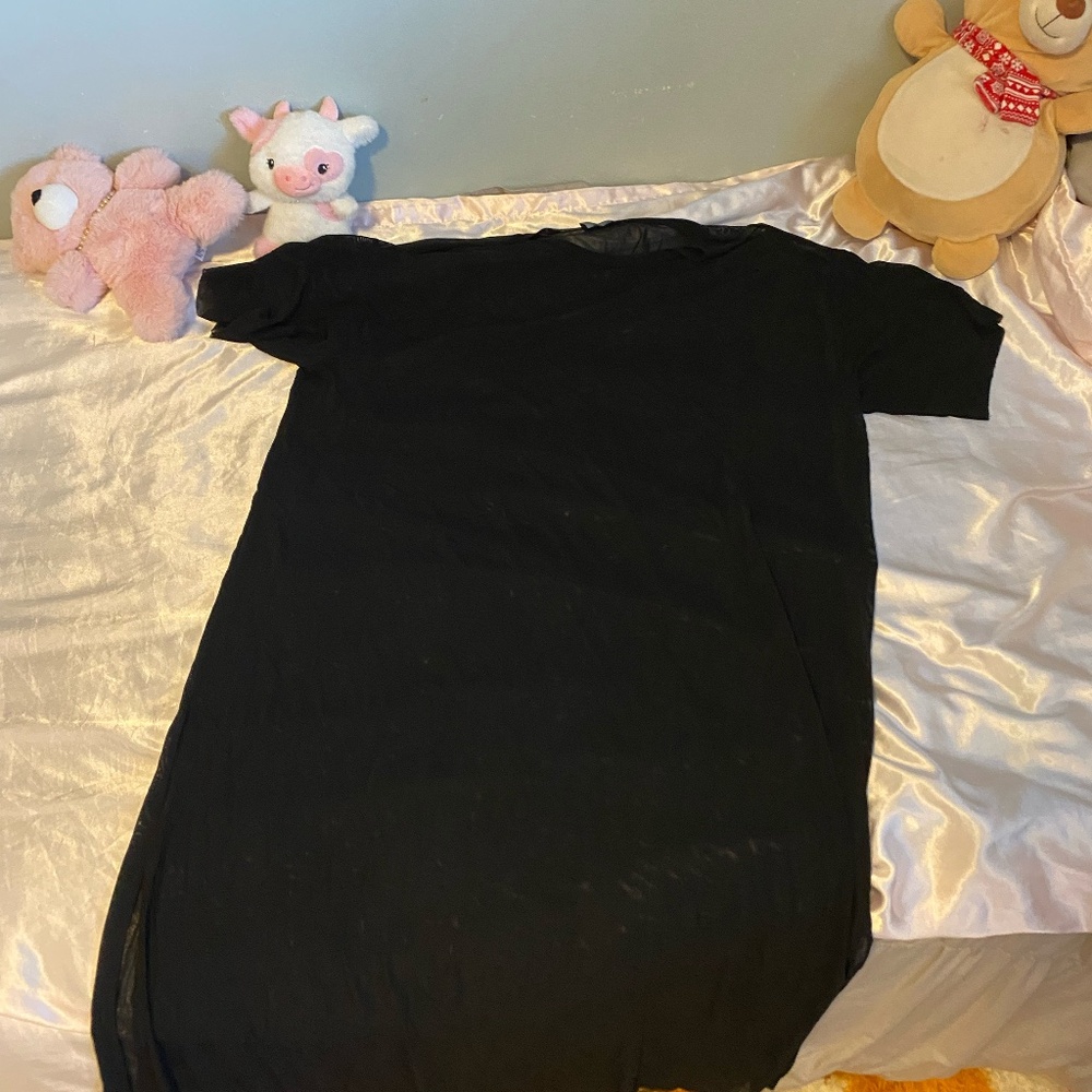 Karma Oversized Mesh Dress + Slip in Black